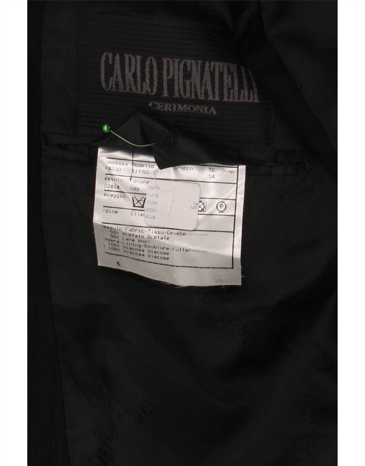 Giacca Blazer da Uomo a 2 Bottoni Carlo Pignatelli IT 54 2XL Gessato Nero