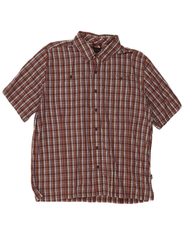 THE NORTH FACE Camicia a maniche corte da uomo XL Nylon a quadri marrone