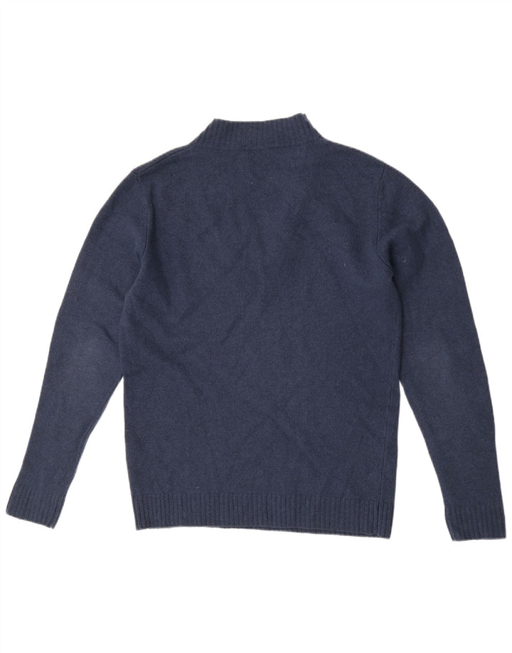 Maglione da uomo con collo a bottoni Cos in lana blu navy media