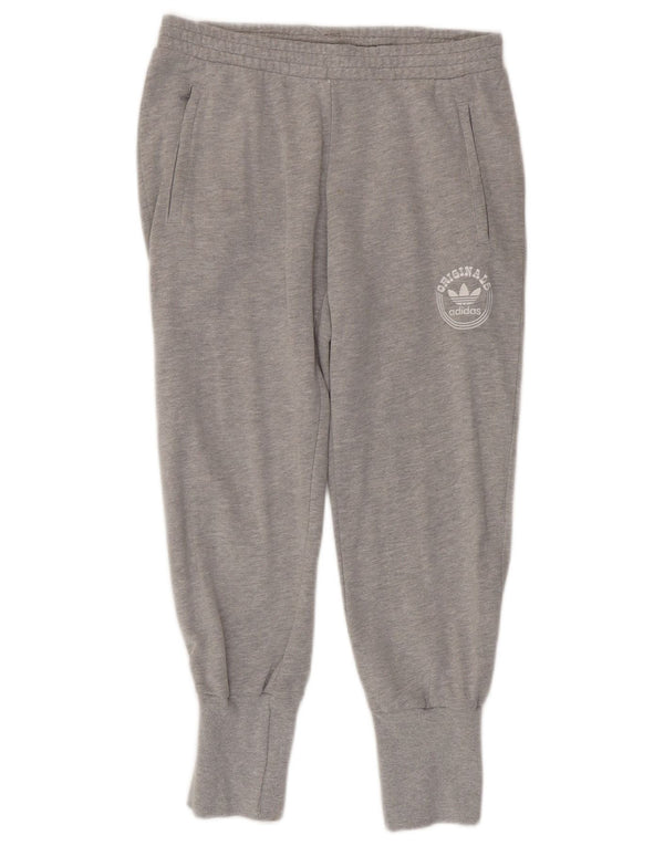 Pantaloni da tuta con grafica ADIDAS da donna Joggers EU 42 Large Grey Flecked