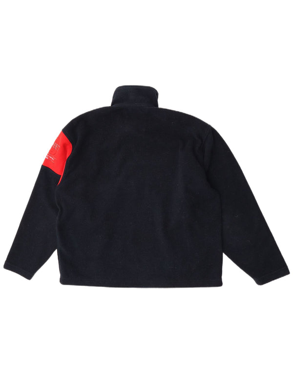 Murphy & Nye Maglione in pile con collo con zip grafico da uomo XL Blu navy a blocchi di colore