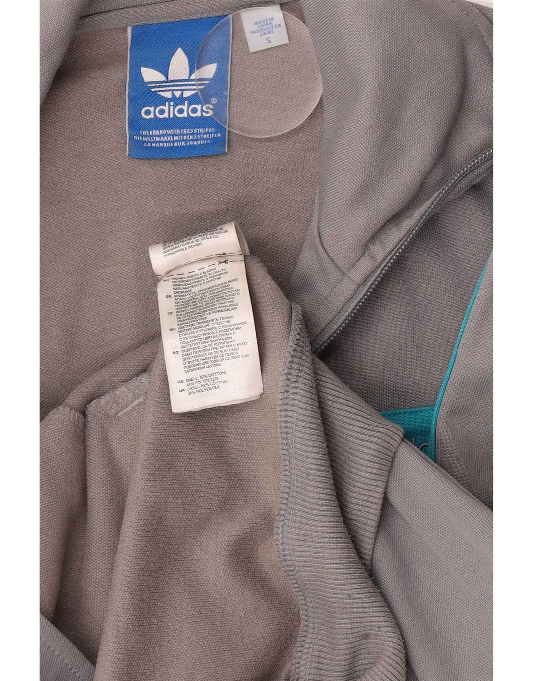 Giacca da ginnastica da uomo Adidas Small in cotone color block grigio