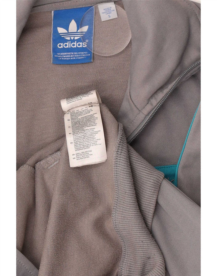 Giacca da ginnastica da uomo Adidas Small in cotone color block grigio