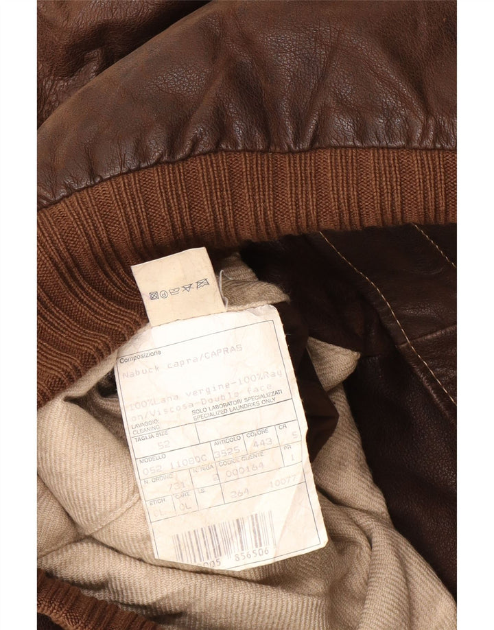 Giacca in pelle vintage da uomo IT 52 XL in pelle marrone