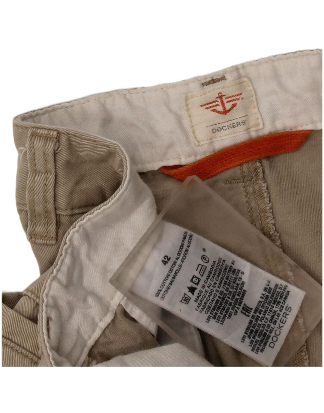 DOCKERS Pantaloncini cargo da uomo W42 2XL Cotone beige