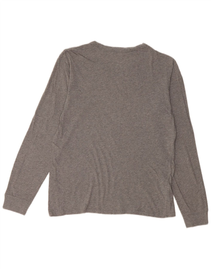 Top Nike da uomo dal taglio atletico a maniche lunghe in cotone grigio medio