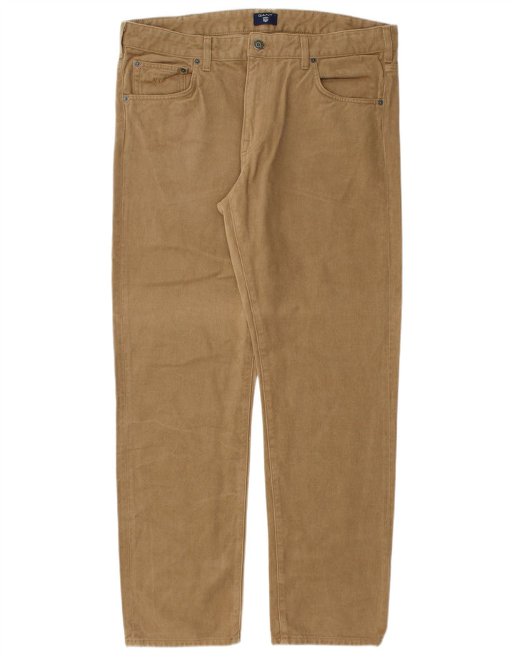 Jeans dritti da uomo GANT W36 L32 cotone beige