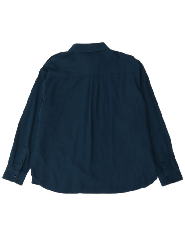 Crew Clothing Camicia da donna dalla vestibilità comoda UK 16 Grande cotone blu