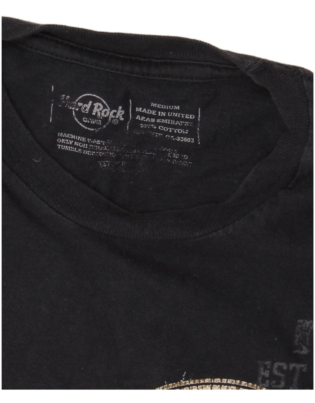 HARD ROCK CAFE T-shirt grafica da uomo di Monaco di Baviera Top in cotone blu navy medio