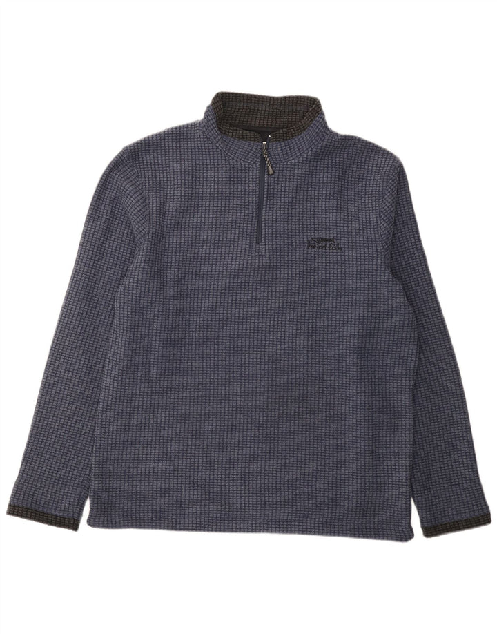 Maglione in pile da uomo con collo con zip Weird Fish, grande poliestere blu navy