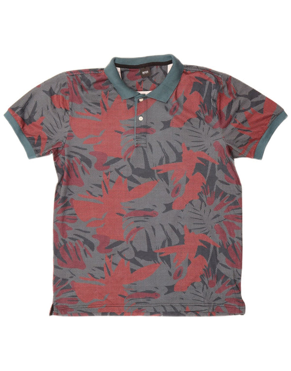 Polo da uomo Hugo Boss grande in cotone multicolore