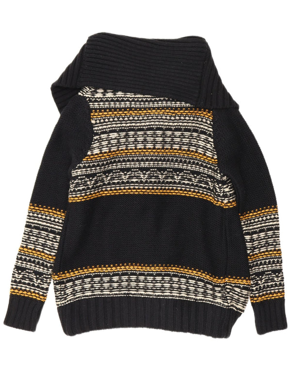 Maglione cardigan aperto da donna Superdry UK 14 acrilico a righe nere medie