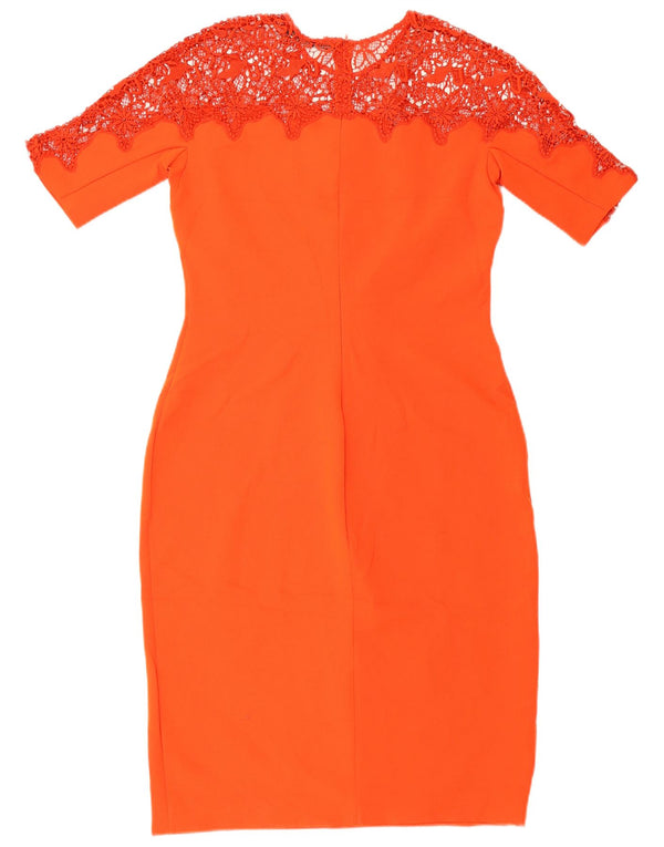 Abito tubino in pizzo da donna Zara UK 14 grande poliestere rosso