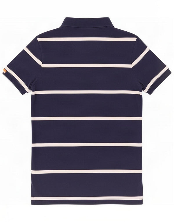 Polo da uomo Superdry Medium in cotone a righe blu navy