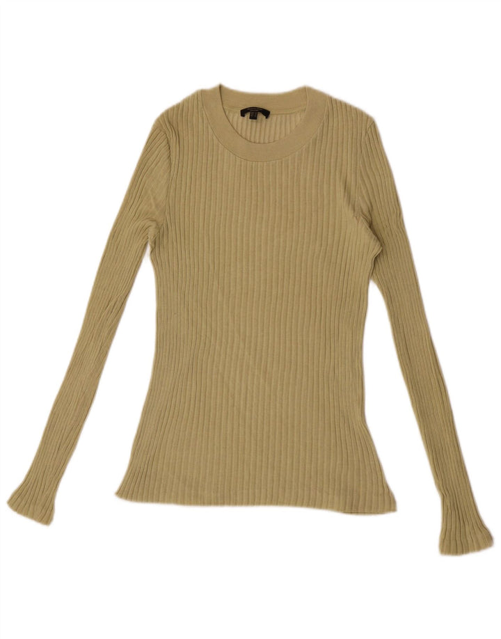 Massimo Dutti Top da donna a maniche lunghe UK 8 Small Khaki