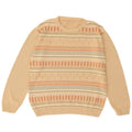 VINTAGE Mens Crew Neck Jumper Sweater Medium Beige Geometric