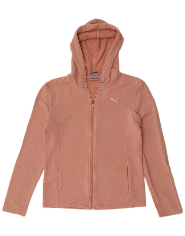 Felpa con cappuccio e zip da donna Puma UK 12 cotone rosa medio