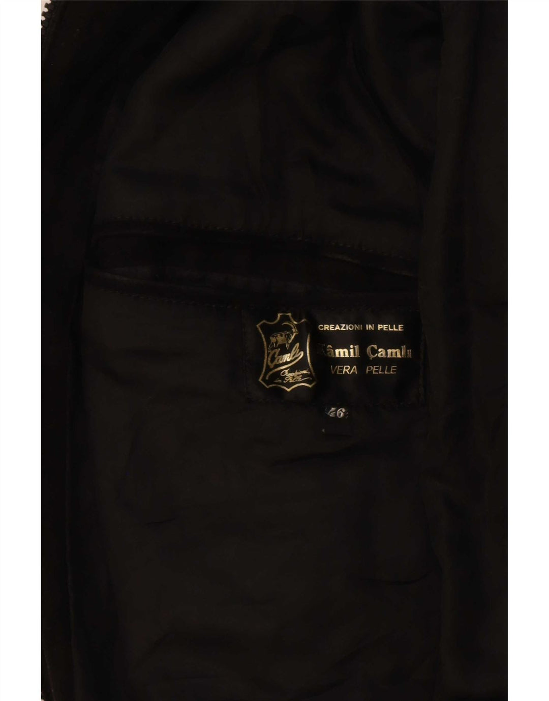 Giubbotto bomber vintage in pelle scamosciata da uomo IT 46 piccolo in pelle nera