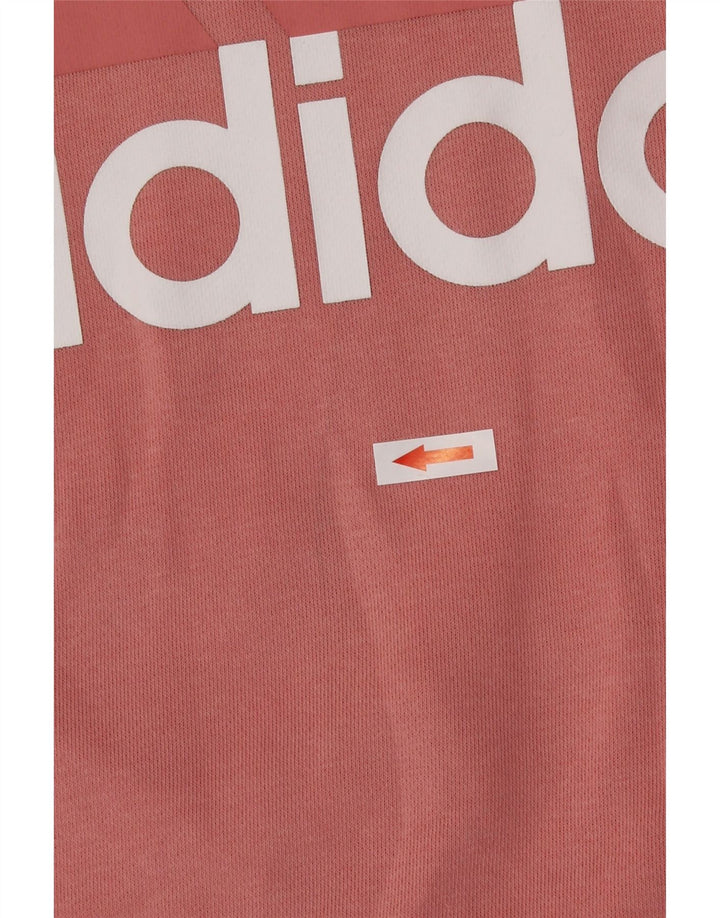 Felpa con cappuccio grafica da donna Adidas UK 14 rosa medio