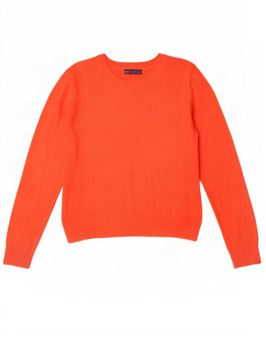 Maglione maglione con scollo a barca da donna Marks & Spencer UK 12 Acrilico arancione medio