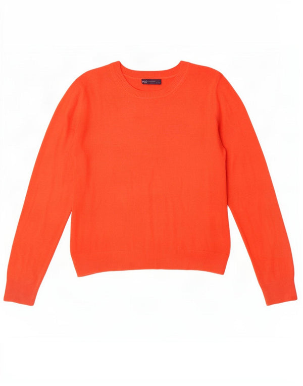 Maglione maglione con scollo a barca da donna Marks & Spencer UK 12 Acrilico arancione medio