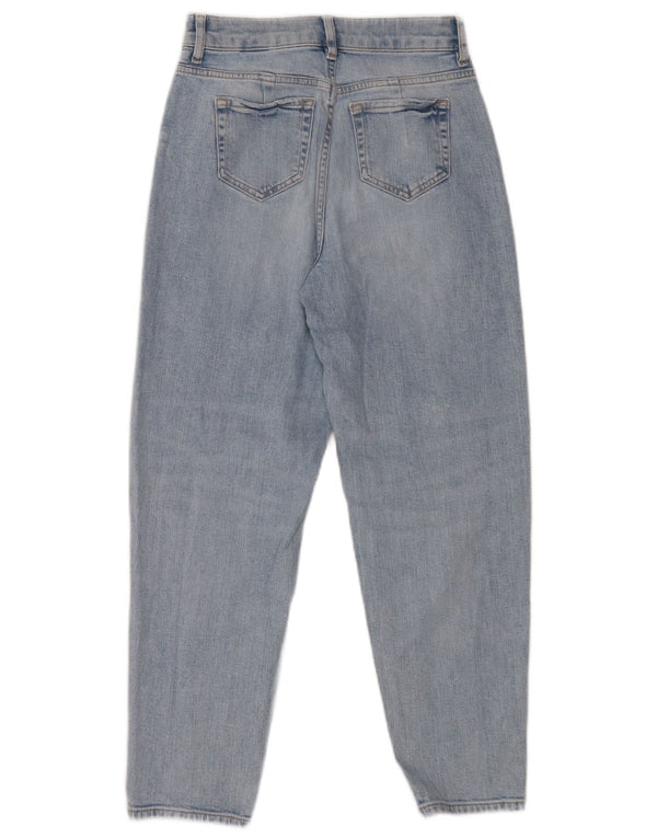 Jeans affusolati a vita alta da donna Marks & Spencer Mom UK 8 piccoli W26 L25 blu