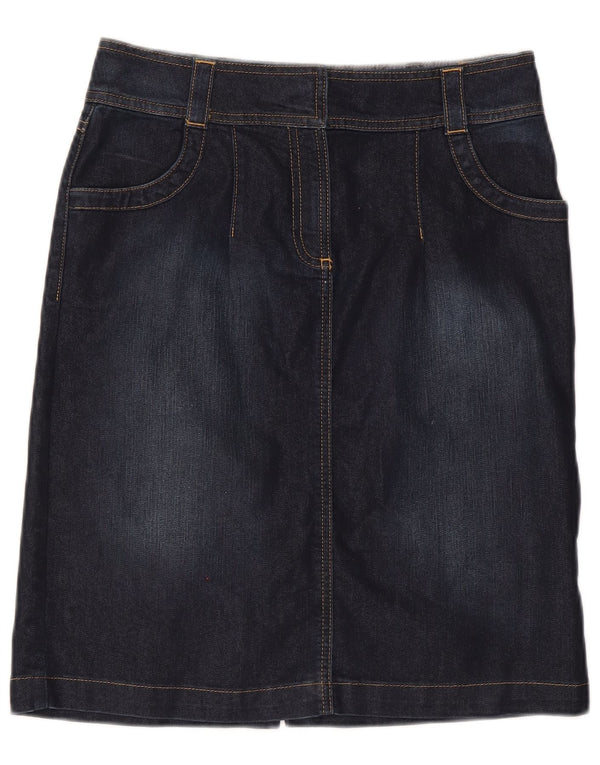 Gonna in denim da donna Monsoon UK 10 piccola W30 cotone blu navy
