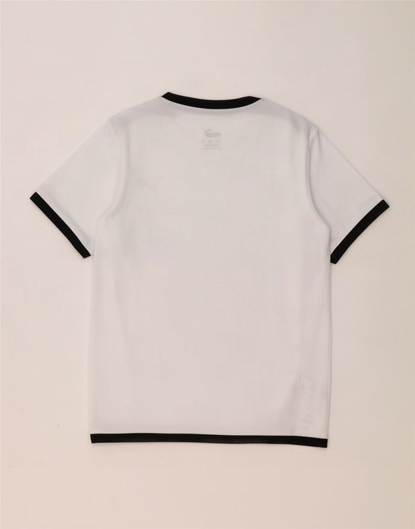 Maglietta Puma da ragazzo, 7-8 anni, in poliestere color block bianco
