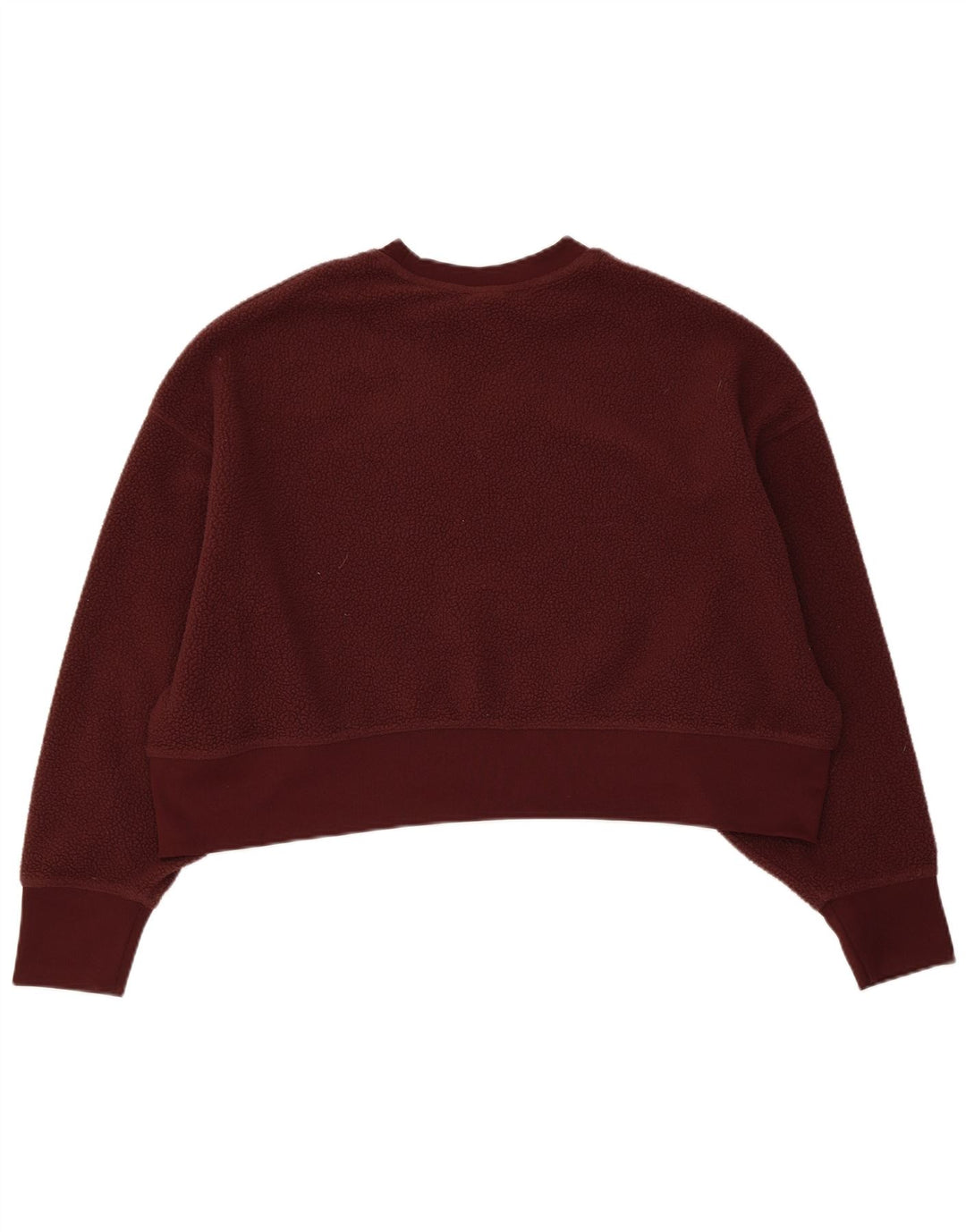 Maglione in pile oversize corto da donna Nike UK 10 piccolo poliestere marrone