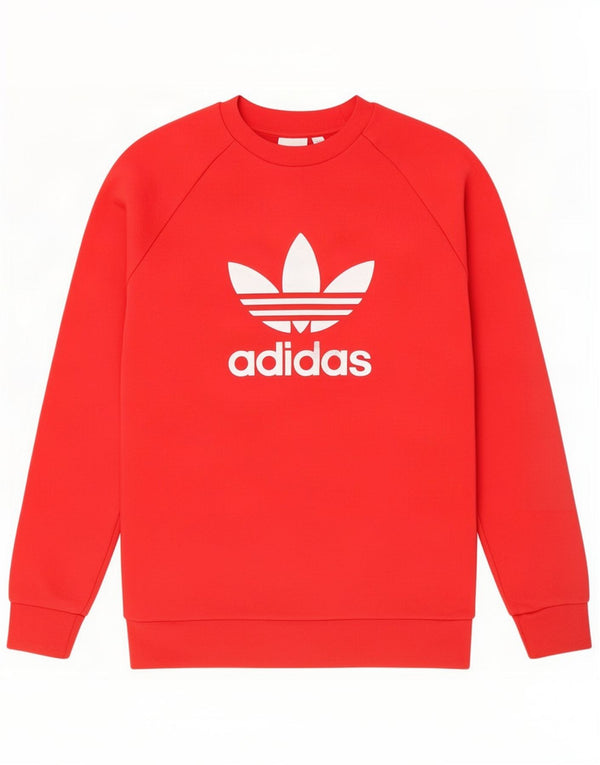 Felpa con grafica Adidas da uomo, piccola, in cotone rosso