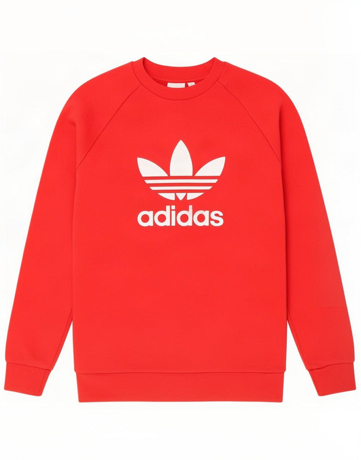 Felpa con grafica Adidas da uomo, piccola, in cotone rosso