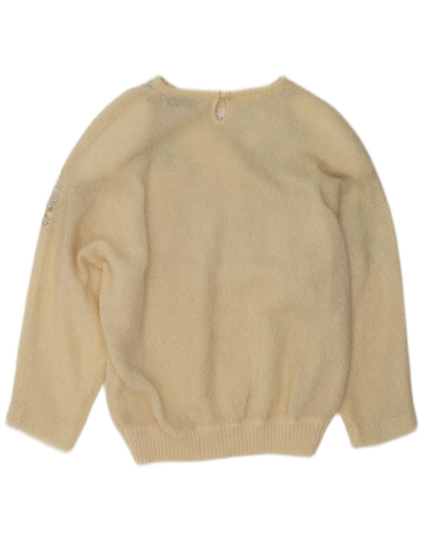 Giorgio Grati Maglione da donna con scollo a barca IT 44 Medio bianco sporco floreale