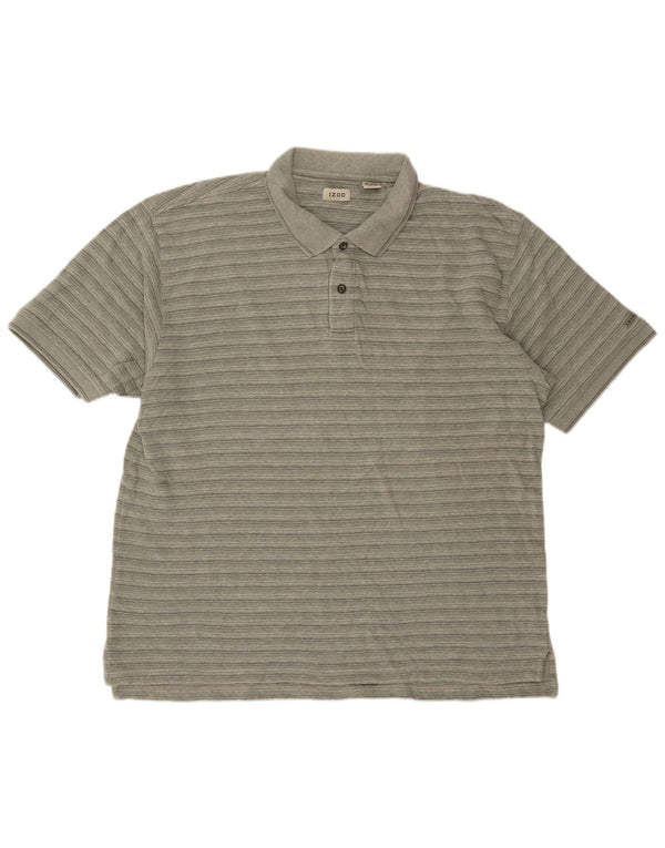 Polo da uomo Izod XL in cotone a righe verdi