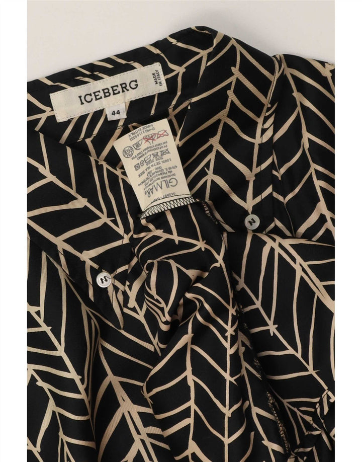 Camicia da donna Iceberg IT 44 Seta geometrica nera media