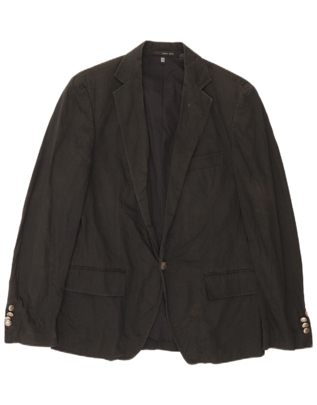 Giacca blazer da uomo a 1 bottone Zara EU 46 piccola in cotone nero
