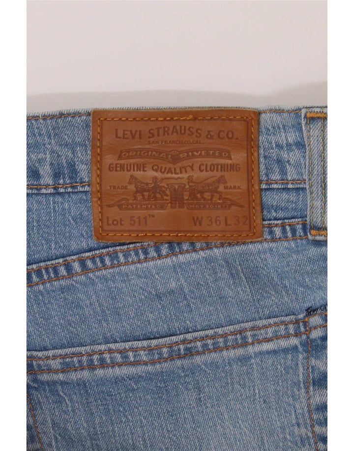 Levi's Uomo 511 Slim Jeans W36 L32 Cotone Blu