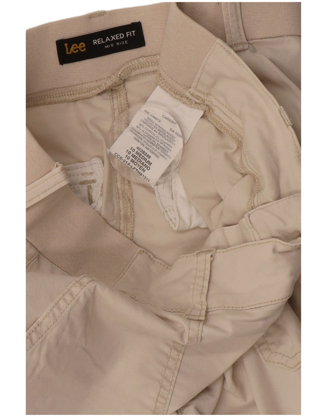 Pantaloni Capri da donna vestibilità comoda Lee US 10 medi W32 L22 bianco sporco