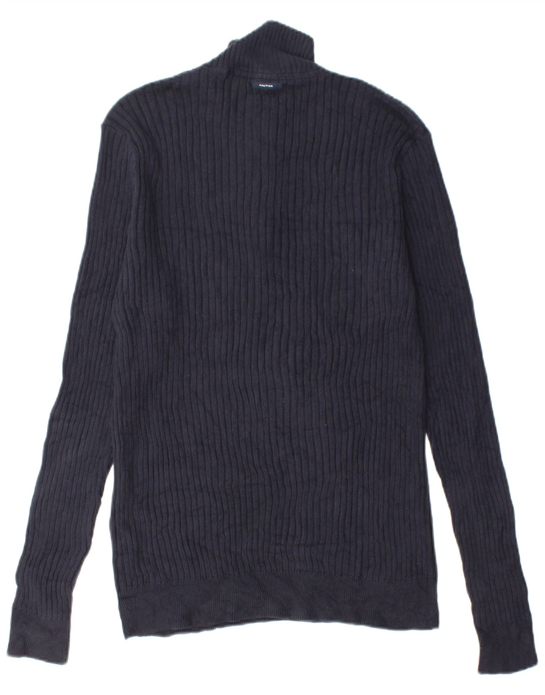 NAUTICA Maglione da uomo con zip e collo grande in cotone blu navy