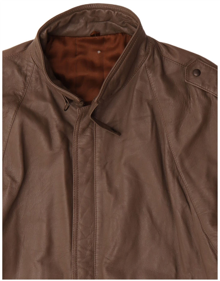 Giacca in pelle militare vintage da uomo UK 38 Marrone medio