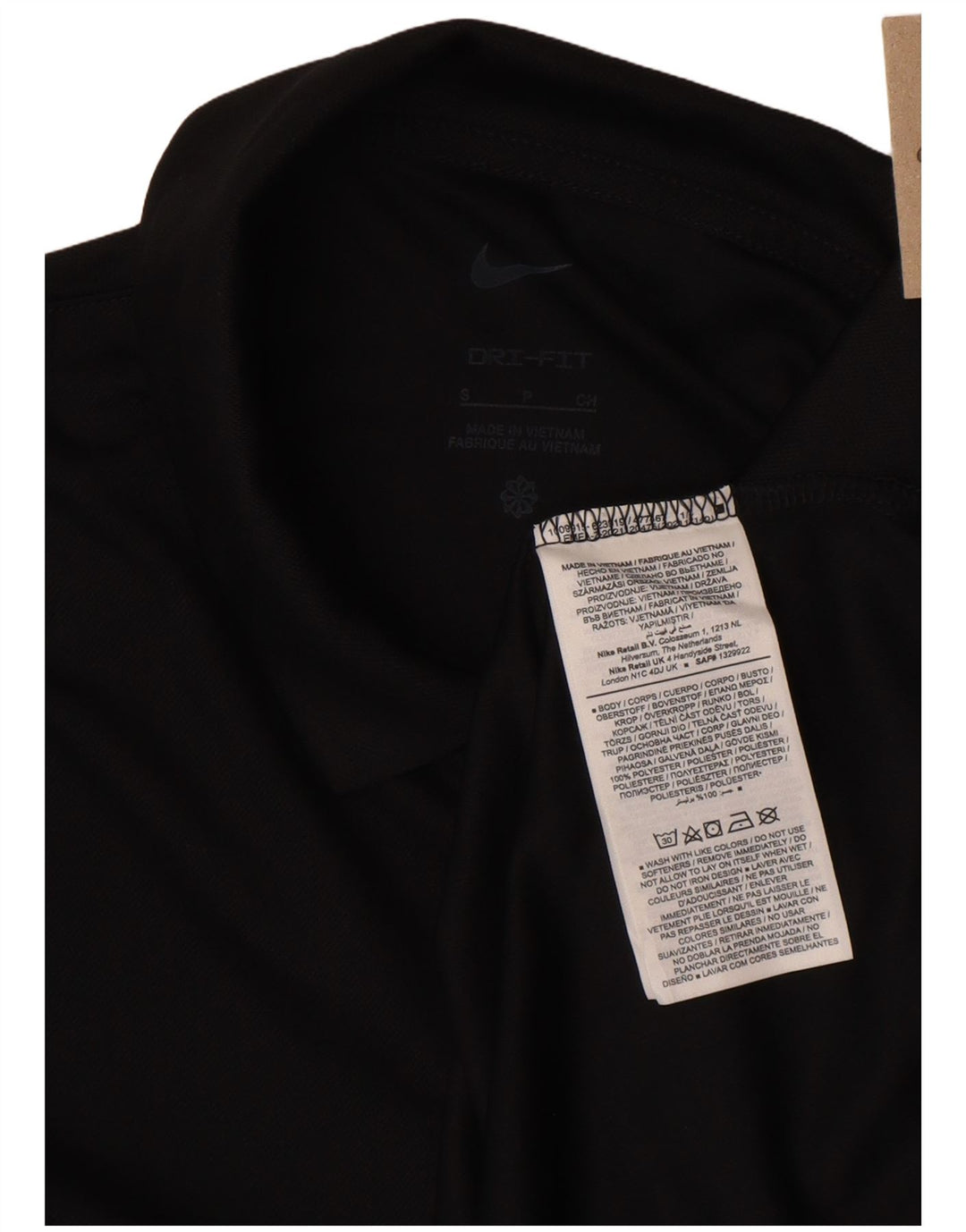 Polo Nike da donna a maniche lunghe Dri Fit piccola in poliestere nero