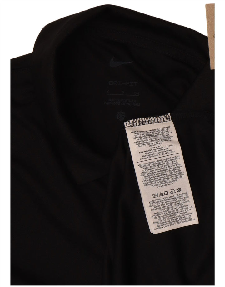 Polo Nike da donna a maniche lunghe Dri Fit piccola in poliestere nero