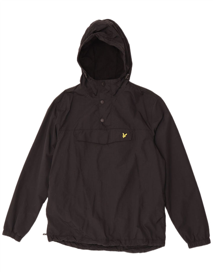 Giacca anorak con cappuccio da uomo Lyle & Scott UK 40 Large in nylon nero