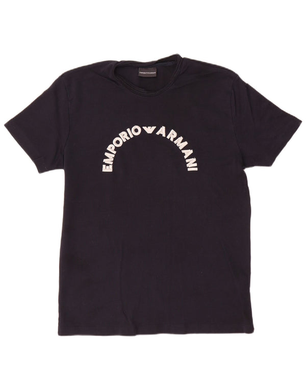 T-shirt grafica da uomo Emporio Armani Top in cotone nero medio