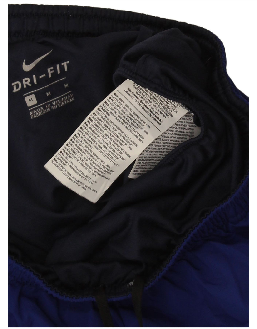 Pantaloncini sportivi Nike da uomo Dri Fit, poliestere color block medio blu navy