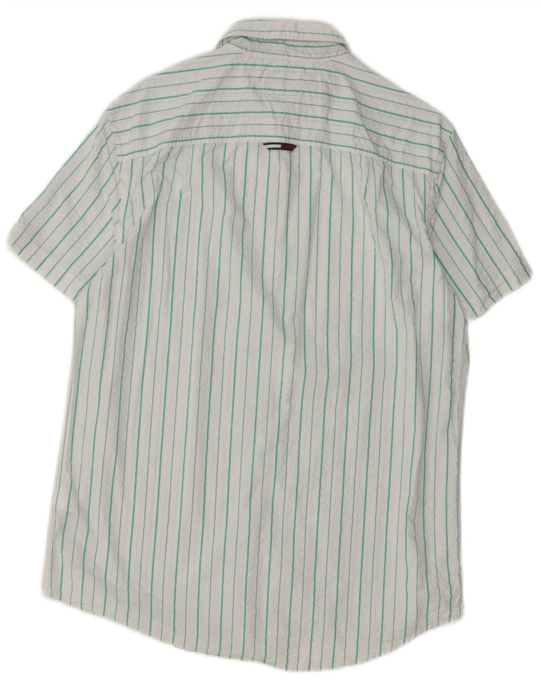 TOMMY HILFIGER Camicia da uomo a maniche corte vestibilità regolare a righe bianche grandi