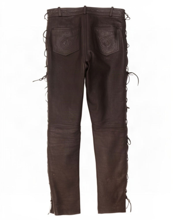 Modeka Mens Slim Leather Trousers XL W34 L33 Black