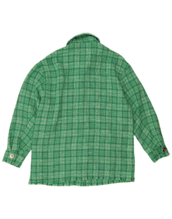 Giubbotto bomber oversize da donna Zara UK 6 XS poliestere a quadri verdi
