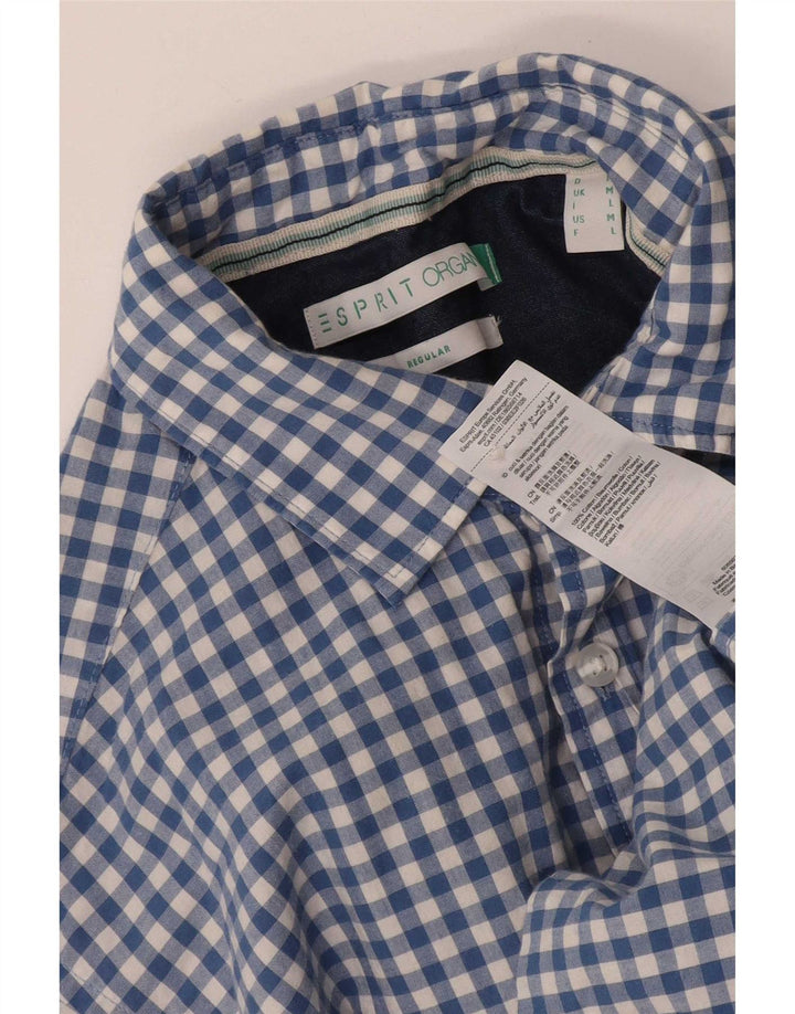Camicia da uomo a maniche corte, vestibilità regolare, Esprit, in cotone a quadretti blu medio