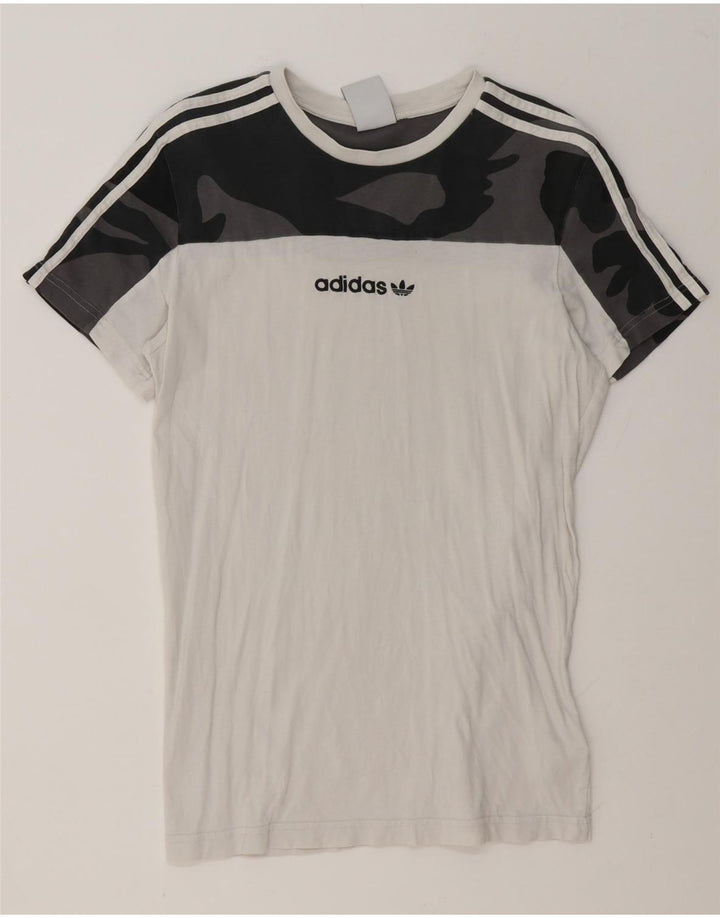 T-shirt da uomo Adidas Top Small in cotone mimetico bianco