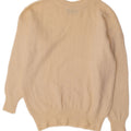 BENETTON Maglione corto girocollo da donna UK 12 medio bianco sporco
